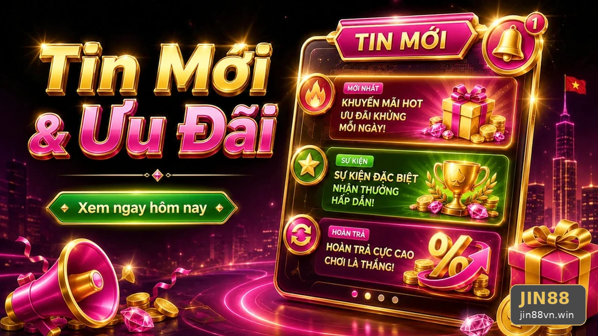 Đọc Giao Diện JIN88: Tin Mới, Ưu Đãi Và Điều Kiện Khuyến Mãi Tại jin88vn.win